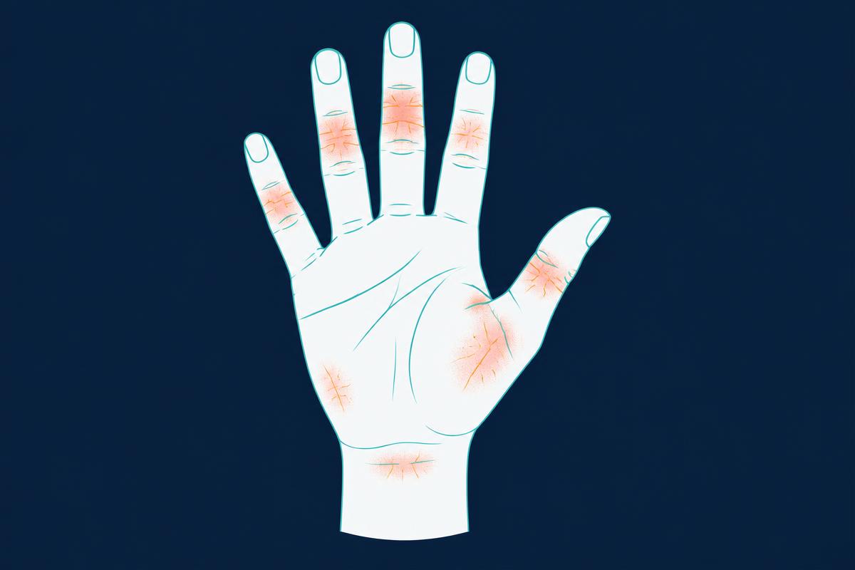 Minimalist medical diagram of Hand eczema