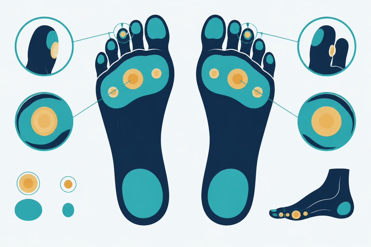 Minimalist medical diagram of Calluses and corns