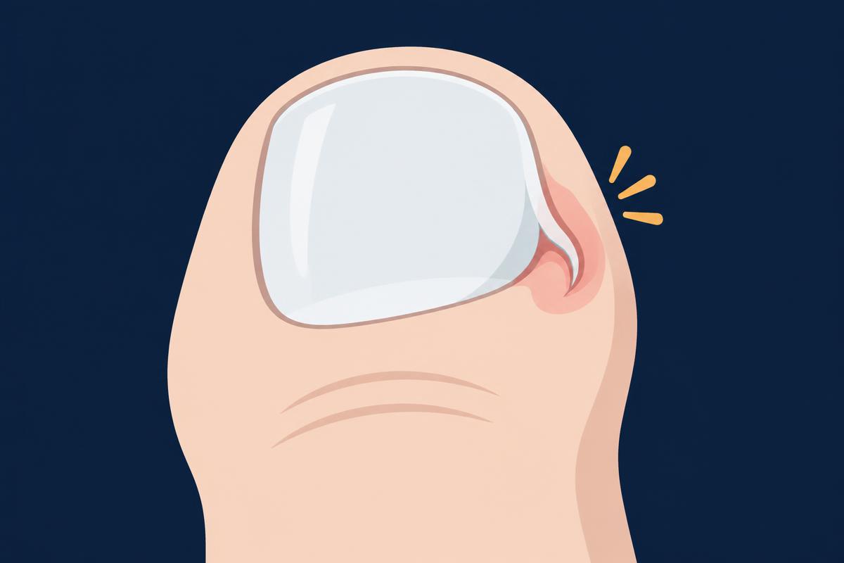 Minimalist medical diagram of Ingrown toenail