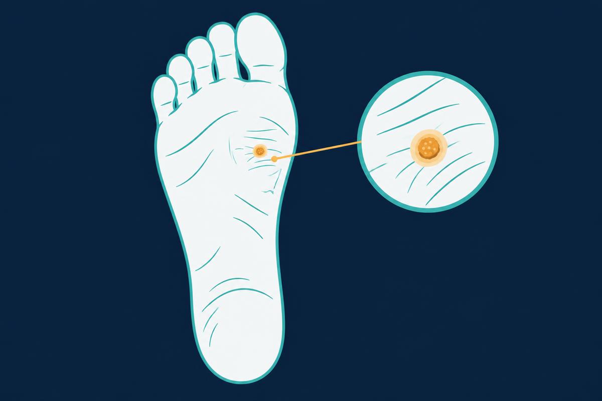 Minimalist medical diagram of Plantar wart
